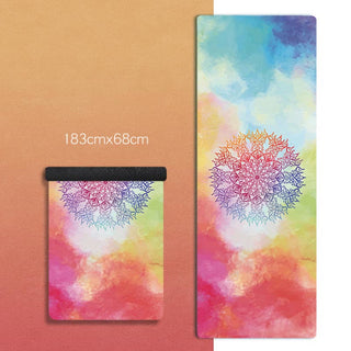 Buddha Gift Tibetan Mandala Elephant Lotus Koi Fish Mindful Natural Rubber Yoga Mat Decoration
