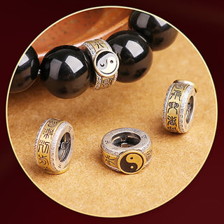 Buddha Gift 925 Sterling Silver Black Obsidian Gold Sheen Obsidian Silver Sheen Obsidian Yin Yang Protection Bracelet