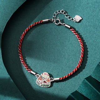 Buddha Gift 925 Sterling Silver Zongzi Pattern Luck Multicolored Handcrafted Bracelet