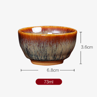 Buddha Gift 12 Chinese Zodiac Pattern Ceramic Teacup Kung Fu Jian Chinese Zhan Tea Cup 73ml