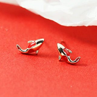 Buddha Gift Copper Koi Fish Wealth Necklace Pendant Red Rope Bracelet Earrings Set