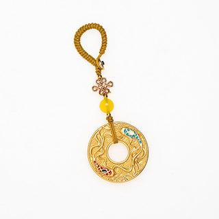 Buddha Gift Double Koi Fish Peace Buckle Wealth Luck Key Chain