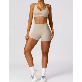 Buddha Gift Gym Sports Yoga Backless Bra Crop Tank Top Breathable Shorts