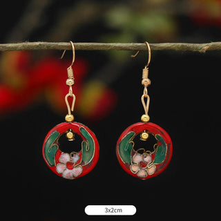 Buddha Gift Lotus Butterfly Flower Alloy Copper Enlightenment Drop Earrings