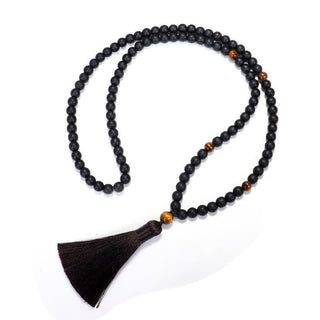 Buddha Gift 108 Mala Beads Frosted Stone Tiger Eye Balance Bracelet Necklace Pendant