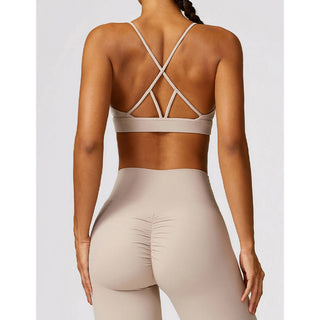 Buddha Gift Gym Sports Yoga Backless Bra Crop Tank Top Breathable Shorts