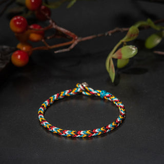 Buddha Gift Tibet Handmade Five Color Thread Protection Braid String Bracelet