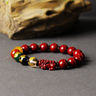 Buddha Gift God Of Wealth Cinnabar PiXiu Blessing Bracelet