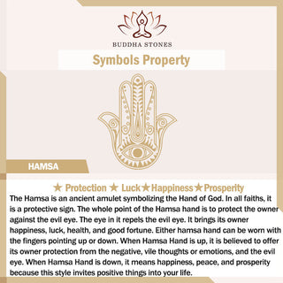 Buddha Gift 925 Sterling Silver Hamsa Symbol Zircon Adjustable Ring