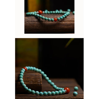 Buddha Gift Turquoise Red Agate Bead Protection Bracelet