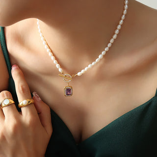 Buddha Gift Pearl Zircon Wealth Charm Necklace Pendant