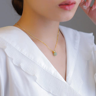 Buddha Gift Lucky Bead Jade Prosperity Chain Necklace Pendant