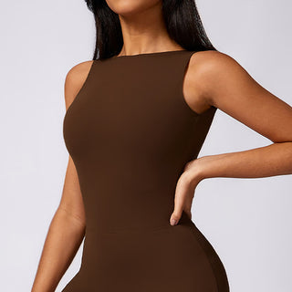 Buddha Gift Women Casual Sleeveless Jumpsuit Flare Pants Sports Fitness Yoga Bodysuit