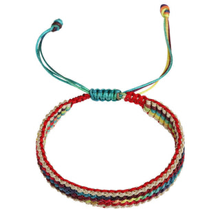 Buddha Gift Tibet Handmade Rainbow Multicolored Protection Braided String Bracelet