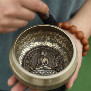 Buddha Gift Tibetan Sound Bowl Handcrafted for Focus and Meditation Peaceful Happiness Singing Bowl Set
