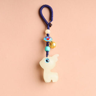 Buddha Gift Mini Cute Deer Glowstone Luminous Lucky Deer Energy Key Chain Phone Car Hanging Decoration
