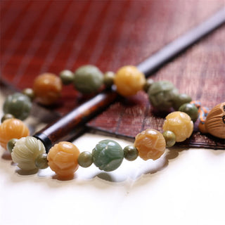 Buddha Gift Bodhi Seed Lotus Green Sandalwood Wisdom Harmony Bracelet