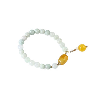 Buddha Gift Natural White Jade Agate Protection Bracelet