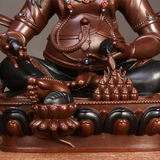 Buddha Gift Yellow Jambhala Bodhisattva Figurine Compassion Copper Statue Home Office Decoration