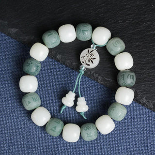 Buddha Gift White Bodhi Six True Words Protection Bracelet