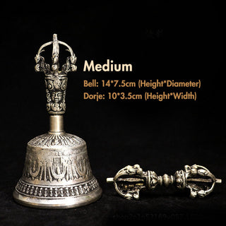 Buddha Gift Tibetan Meditation Bell and Vajra Dorje Copper Decoration Set