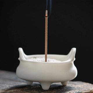 Buddha Gift Prosperous Dragon Double Lion Ears Pattern Healing Ceramic Incense Burner Decoration