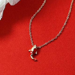 Buddha Gift Copper Koi Fish Wealth Necklace Pendant Red Rope Bracelet Earrings Set