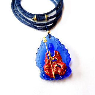 Buddha Gift Ksitigarbha Buddha Liuli Crystal Compassion Amulet Necklace Pendant