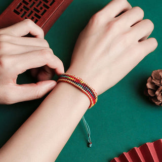 Buddha Gift Tibet Handmade Rainbow Multicolored Protection Braided String Bracelet