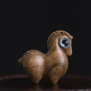 Buddha Gift Small Leaf Red Sandalwood Green Sandalwood Lucky Mini Horse Protection Decoration