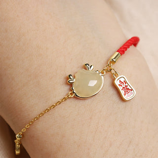 Buddha Gift 925 Sterling Silver Year Of The Dragon Hetian White Jade Chinese Steamed Bun Dragon Design Fortune Blessing Bracelet