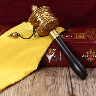 Buddha Gift Tibetan Prayer Wheel Six True Words Copper Meditation Decoration