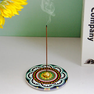 Buddha Gift Colorful Pattern Ceramic Blessing Stick Incense Burner