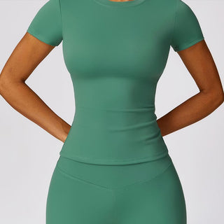 Buddha Gift Women Short Sleeve T-Shirt Top High Waist Leggings Pants For Sports Yoga