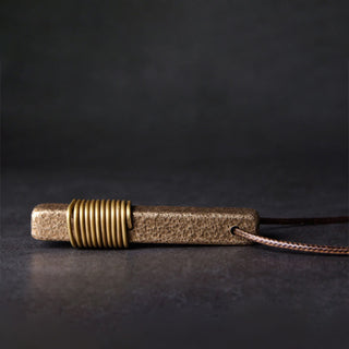 Buddha Gift Vintage Textured Design Copper Wealth Necklace Pendant