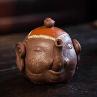Buddha Gift Cute Elephant Auspicious Clouds Purple Clay Ceramic Teapot