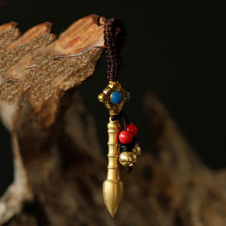 Buddha Gift Feng Shui Yin Yang Bagua Wenchang Pen Pagoda Prayer Wheel Keychain