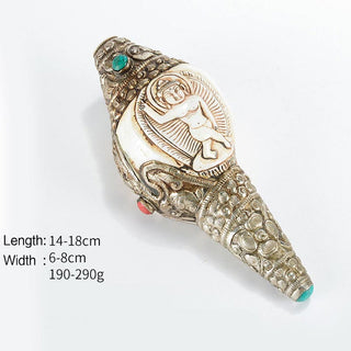 Buddha Gift Tibetan Handmade Engraved Shankha Buddha Conch Shell Wealth Positive Decoration