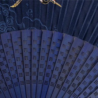 Buddha Gift Crane Dragonfly Lotus Peony Plum Blossom Butterfly Handheld Silk Bamboo Folding Fan 22.5cm