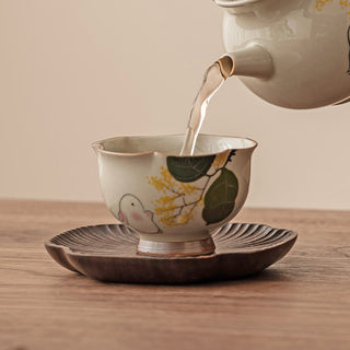 Buddha Gift Hand Painted Small Osmanthus Rabbit Ceramic Teacup Kung Fu Tea Cup 40ml
