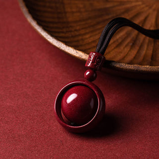Buddha Gift Cinnabar Om Mani Padme Hum PiXiu Blessing Lucky Bead Necklace Pendant