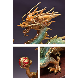 Buddha Gift Year Of The Dragon Auspicious Dragon Brass Copper Luck Success Office Decoration
