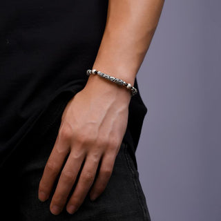 Buddha Gift Tibet Handmade Copper 999 Sterling Silver Auspicious Cloud Wealth String Bracelet