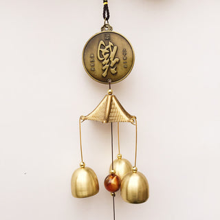 Buddha Gift Blessing Letter Elephant Bagua Auspicious Coin Wall Hanging Chime Bell Handmade Home Decoration