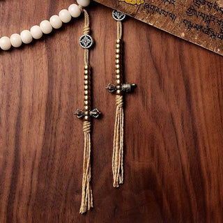 Buddha Gift Tibet 108 Mala Beads Bodhi Seed Bagua Vajra Dzi Bead Gray Agate Wealth Bracelet