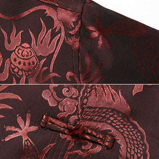 Buddha Gift Tang Suit Men Hanfu Chinese Dragon Traditional Clothes Kung Fu Shirt Uniform Long Sleeved Coat Tops and Pants Clothing Men's Set