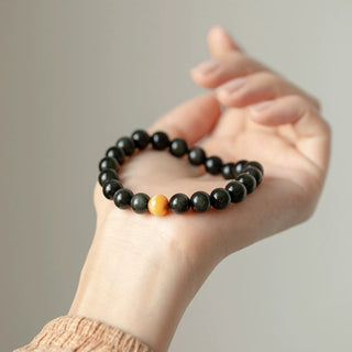 Buddha Gift Natural Rainbow Obsidian Tiger Eye Positive Love Bracelet