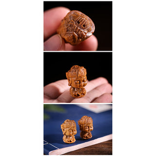 Buddha Gift Chinese Zodiac Natal Buddha Green Sandalwood Lotus Engraved Positive Home Decoration