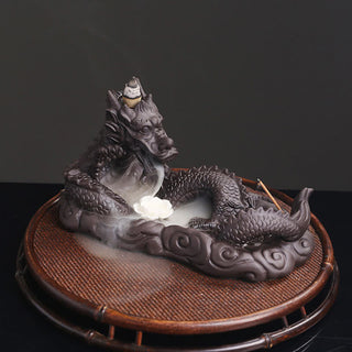 Buddha Gift Dragon Playing Ball Flower Protection Incense Burner Decoration
