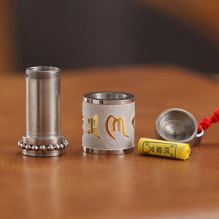 Buddha Gift Tibet Om Mani Padme Hum Shurangama Mantra Titanium Steel Wisdom Amulet Necklace Pendant